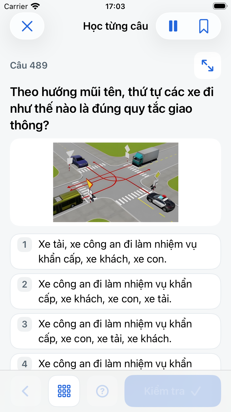 Câu hỏi sa hình có hình minh họa giao lộ