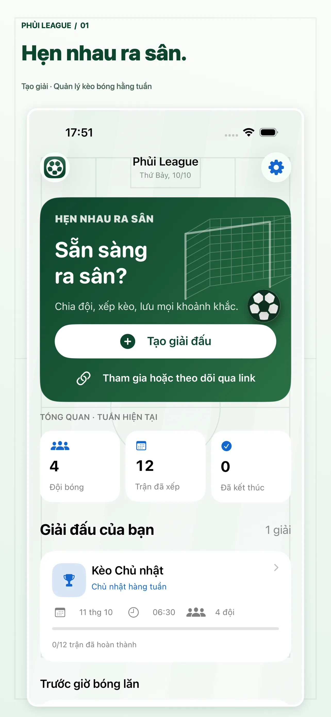 Phủi League · iPhone · Hẹn nhau ra sân