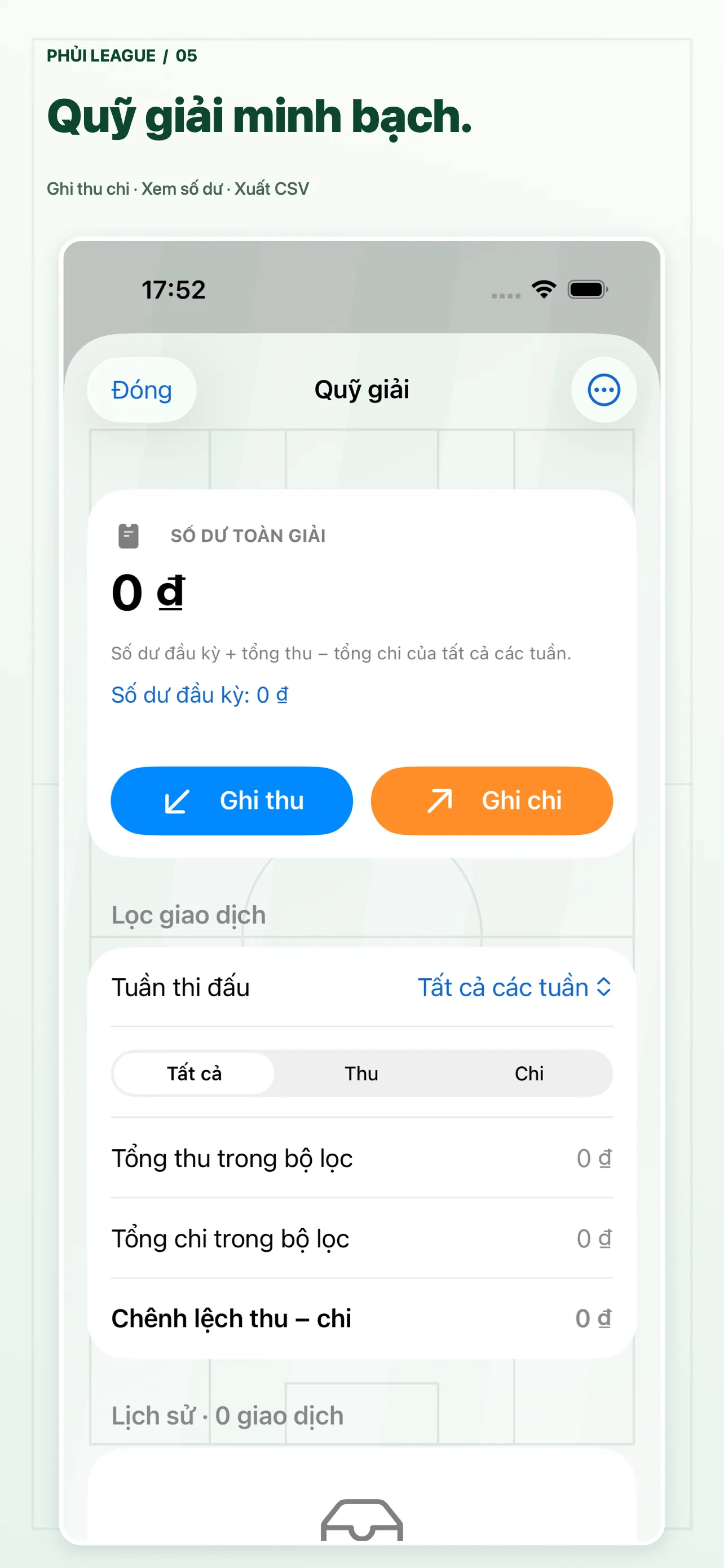 Phủi League · iPhone · Quỹ giải riêng tư